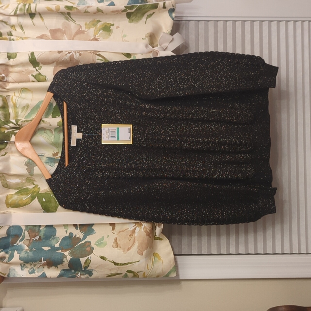 NWT Micheal Kors sparkly black sweater Large